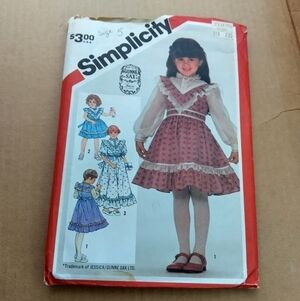 Simplicity Sewing Pattern 5395 Girls Jessica McClintock Gunne Sax Dress Size 3